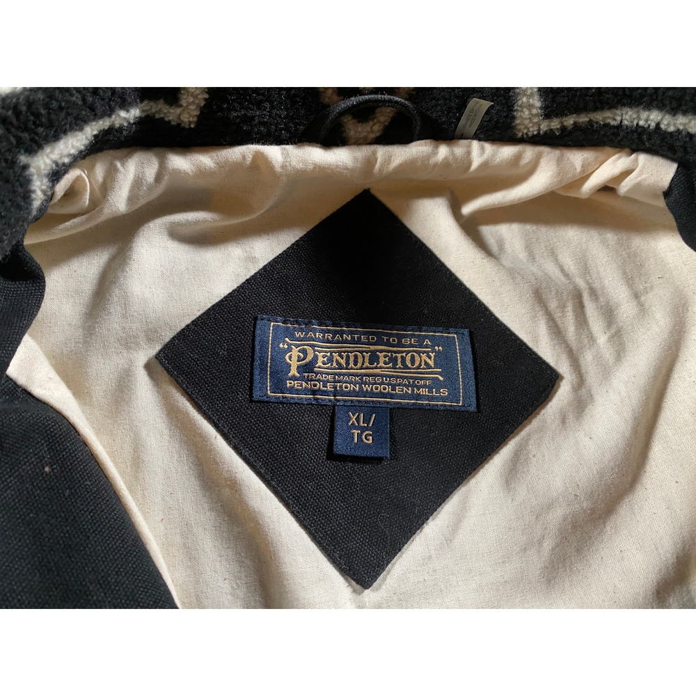 Pendleton Dry Goods XL Full Zip Southwestern Fleece Canvas Aztec Jacket Black - Picture 4 of 11
